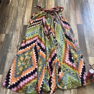 Colorful Geometric Maxi Skirt